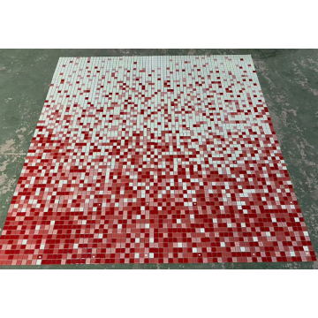 Red mix white gradient glass mosaic tile